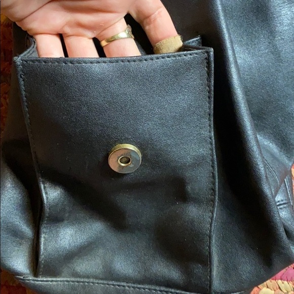 VINTAGE GENUINE BLACK LEATHER PALOMA PICASSO DANIELLA BUCKET BAG DESIGNER - Picture 4 of 6